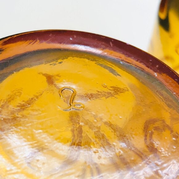 Vintage Libbey Ombre Golden Wheat Harvest Amber Glass Tumbler PAIR - Picture 6 of 10